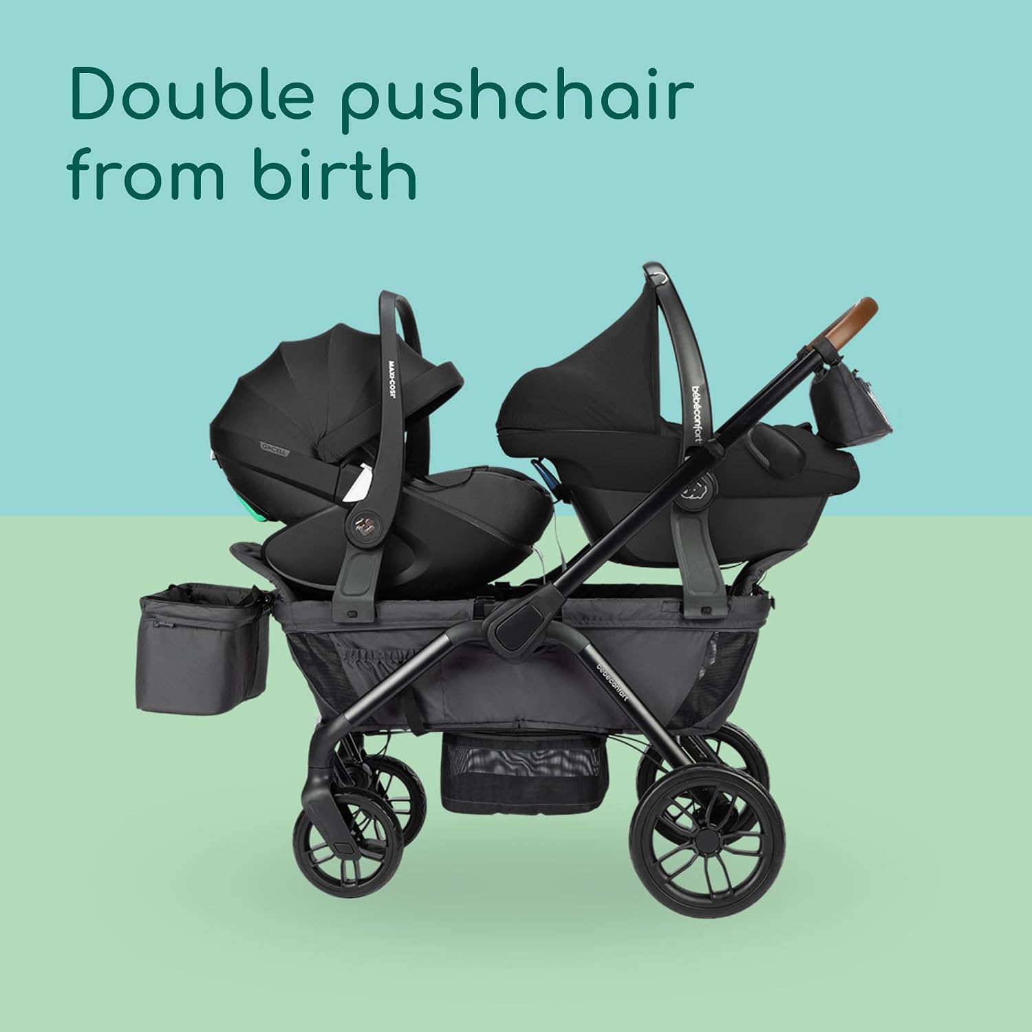 Thumbnail 2 de Bebeconfort Helios Double Pram from Birth in Mineral Graphite