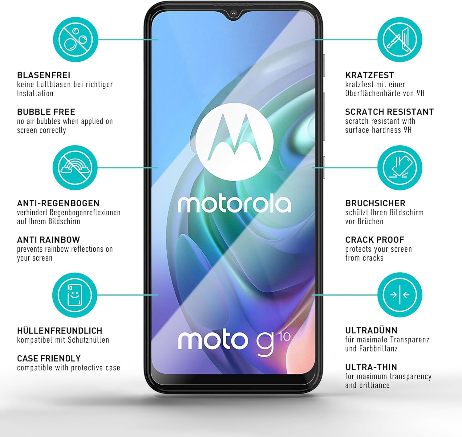 Thumbnail 5 de SmarTect Tempered Glass Screen Protector for Motorola Moto G10, G30 and G9 Play