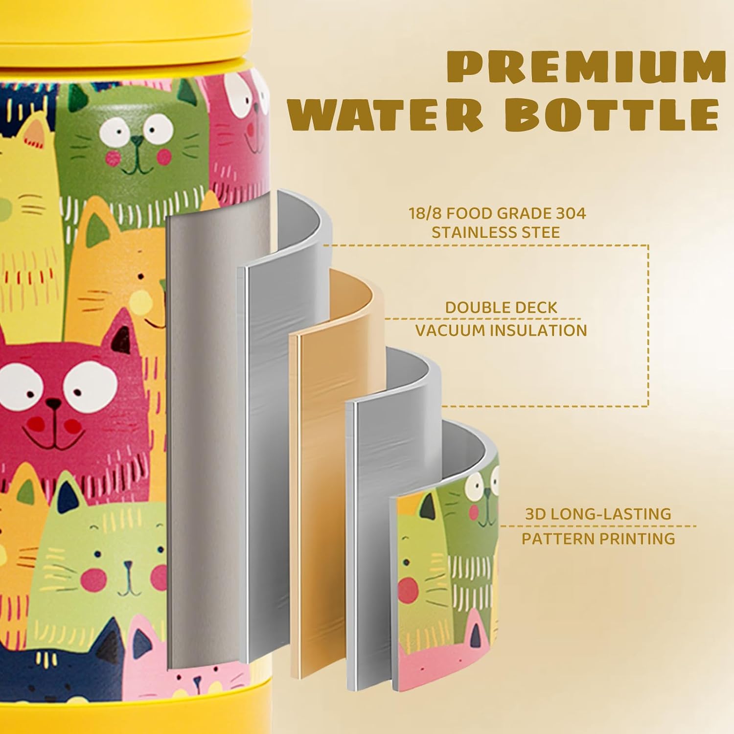 Detalle 2 de Kids insulated water bottle 12 oz