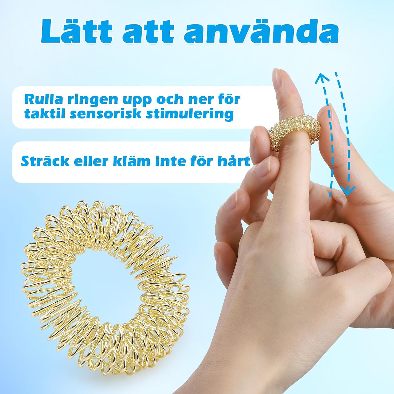 Detalle 2 de YANGTSUNG 24-pack akupressurringar, 30 mm, i stål för fingermassage