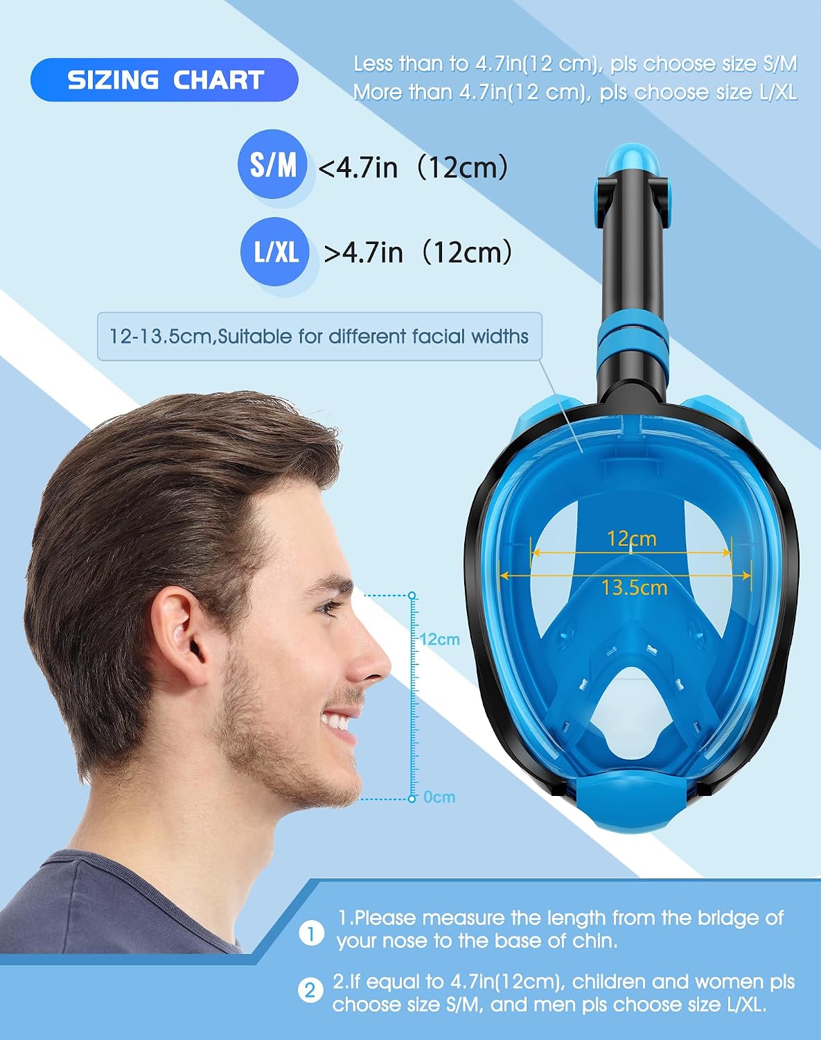 Detalle 2 de Greatever Full-Face Snorkel Mask G2