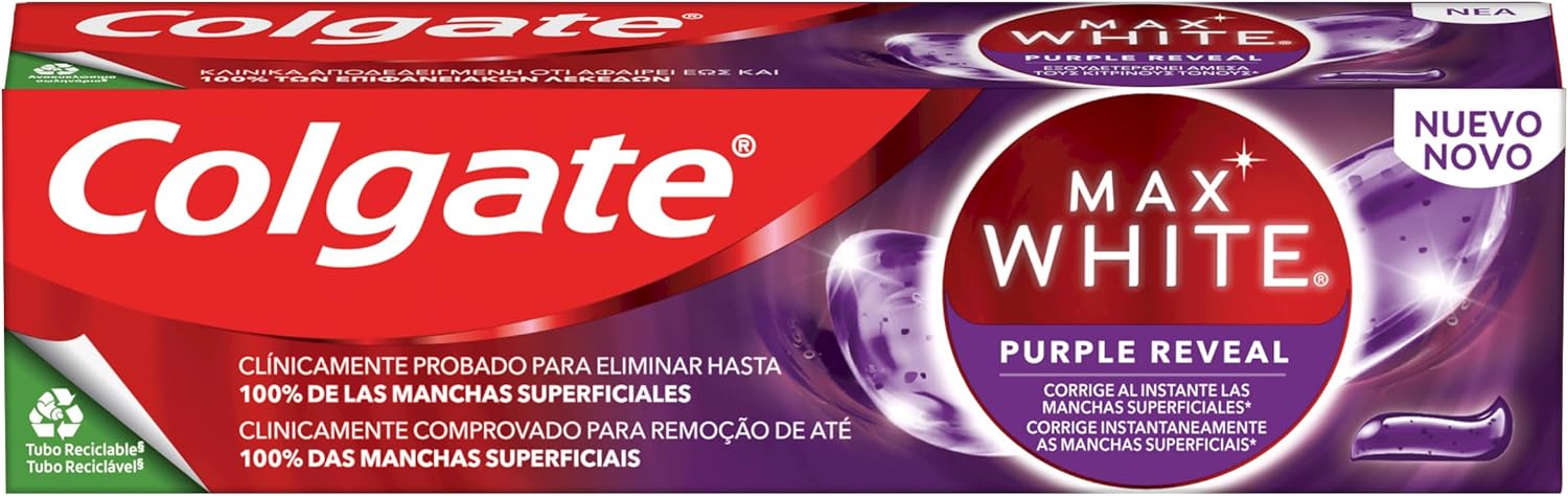 Thumbnail 9 de Colgate Max White Purple Reveal Pasta Blanqueadora, 12 uds 🦷