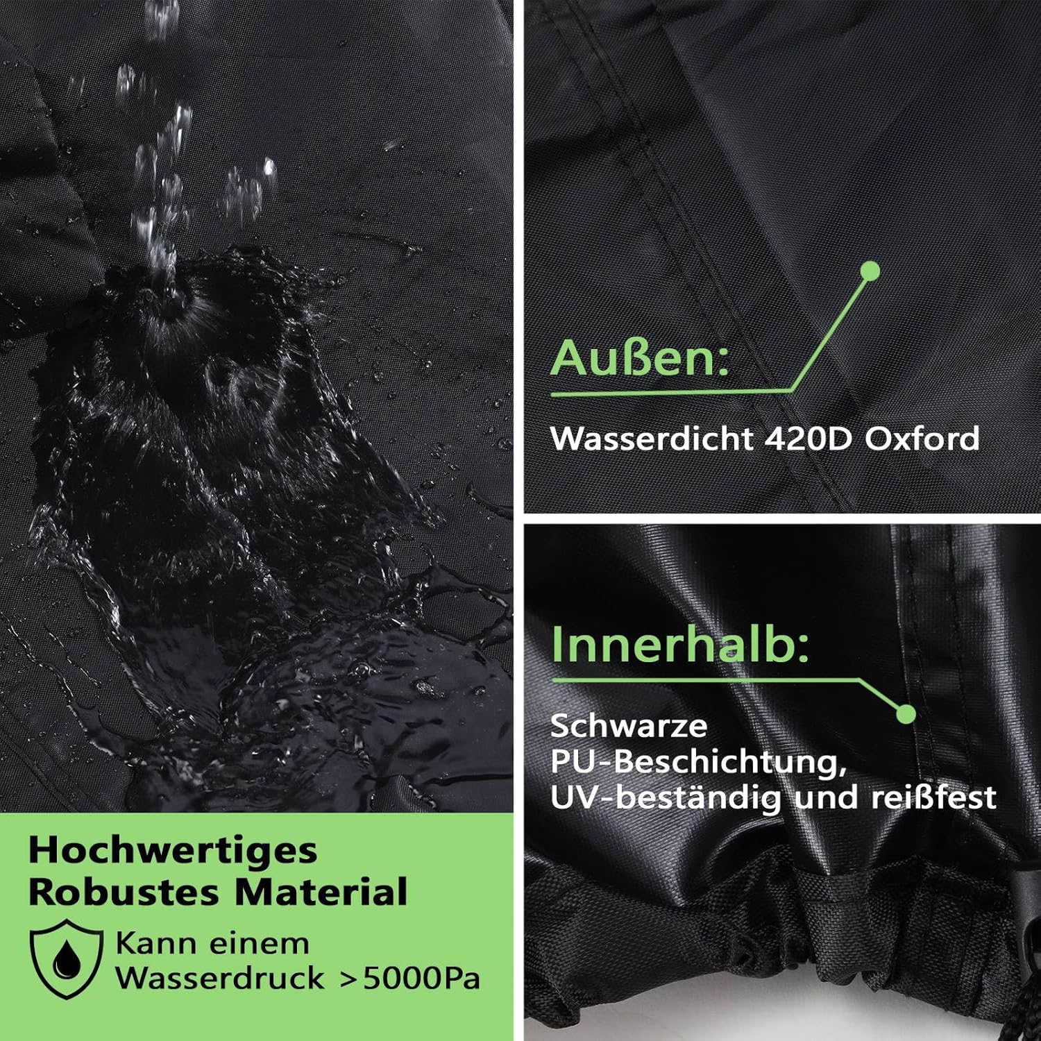 Thumbnail 5 de Newbob Große Grillabdeckung wetterfest (420D Oxford, wasserdicht) für Außenbereich – 117x61x117 cm