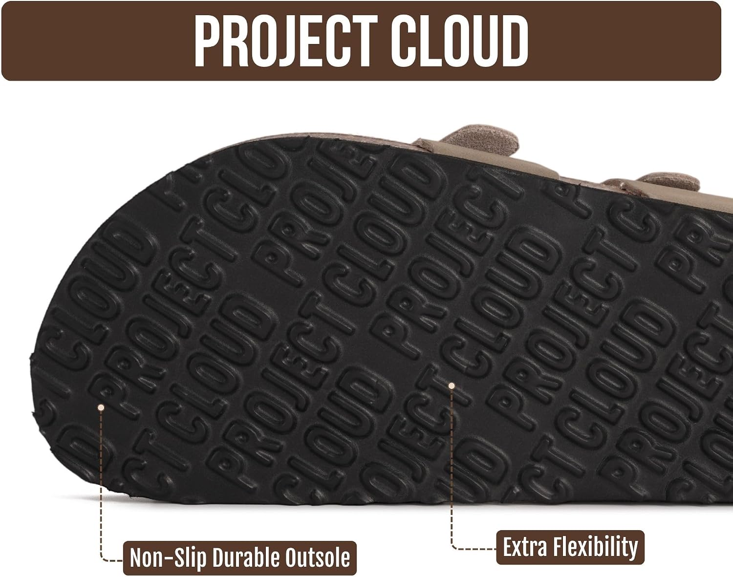 Detalle de Project Cloud 100% Genuine Leather Womens Sandals (Lightweight, Memory Foam Insole, Cork Footbed) by Lian