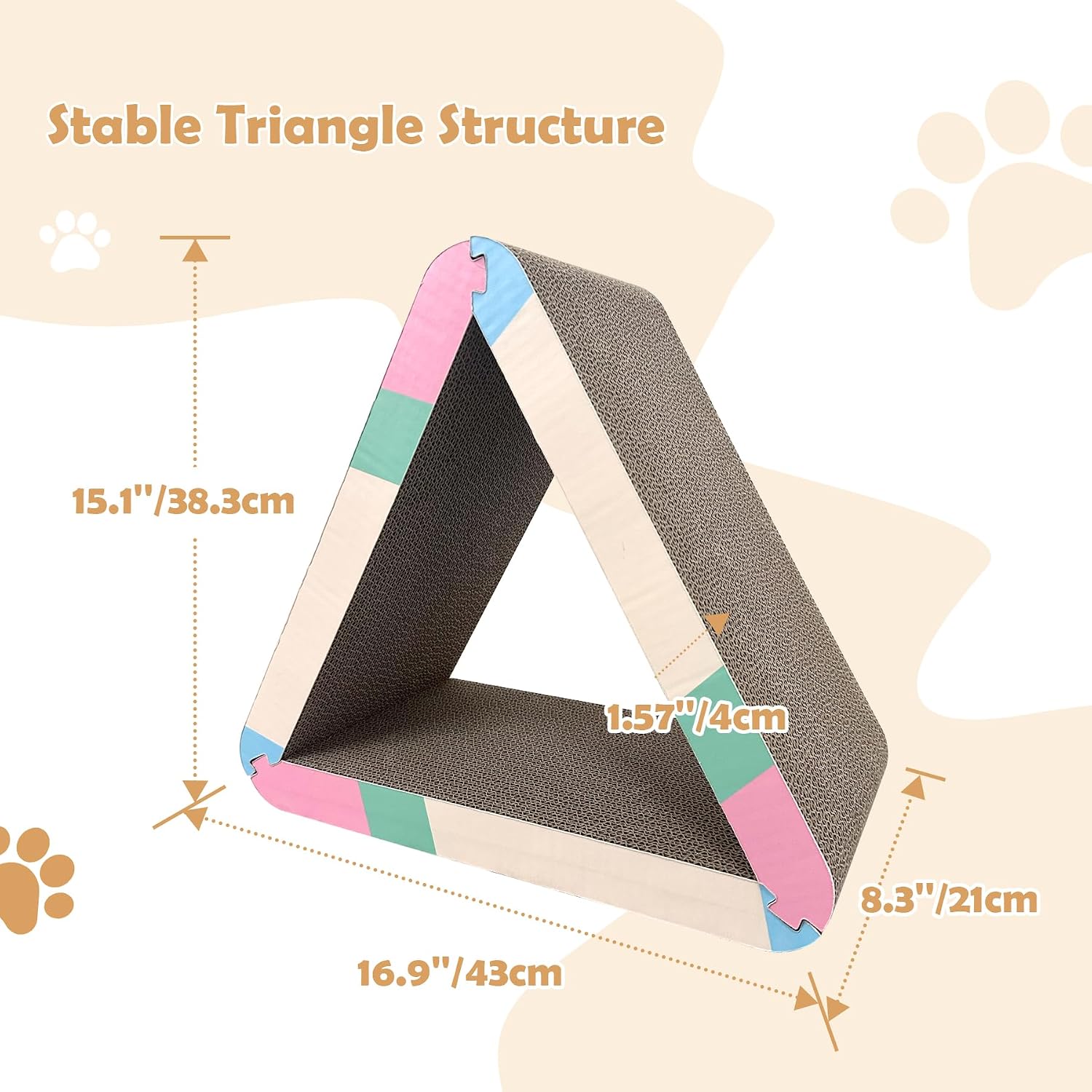 Detalle 2 de JUNGLE WELL Triangle Cat Scratcher Board 3-pack 🐱