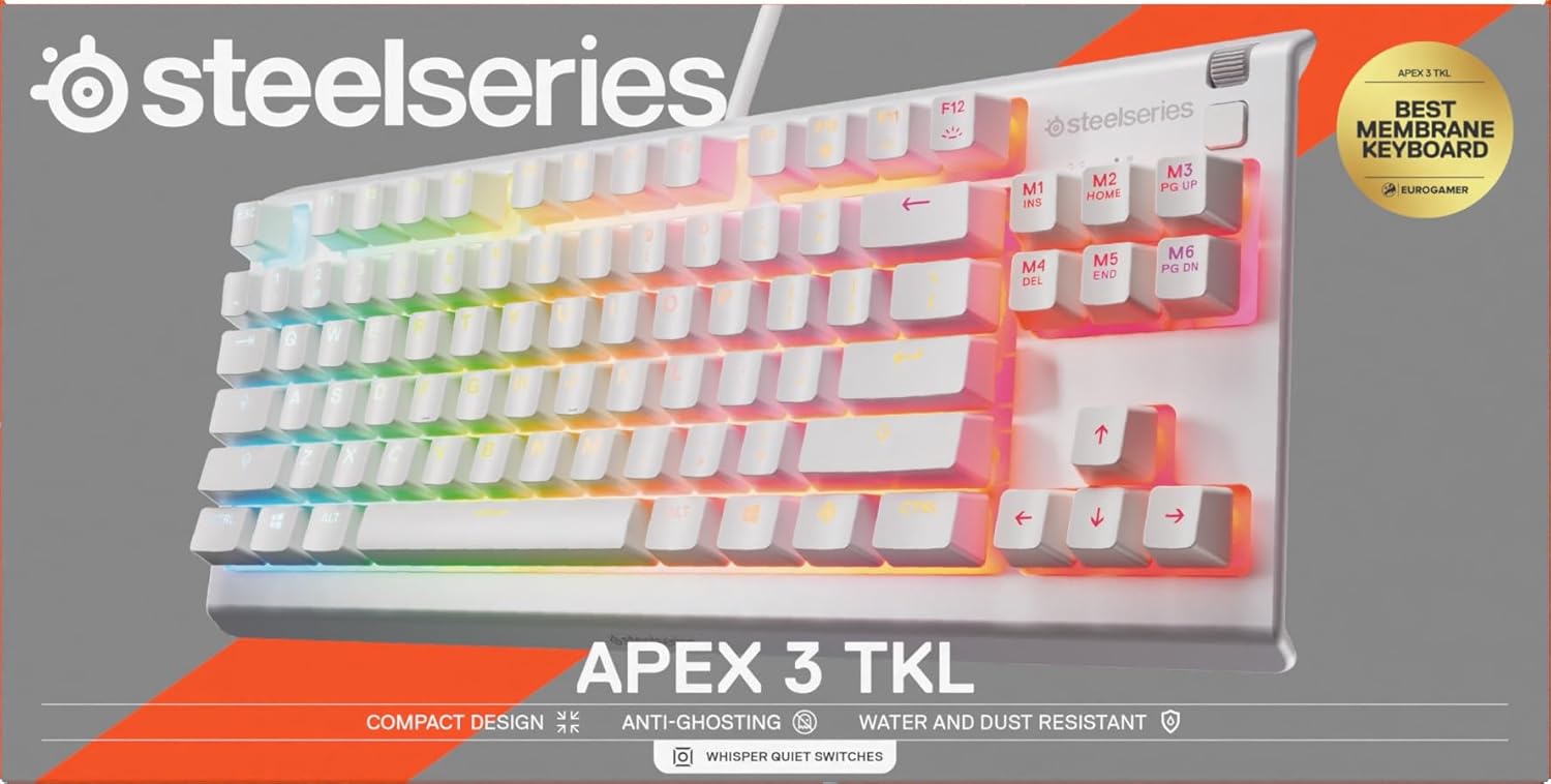 Thumbnail 10 de SteelSeries Apex 3 TKL - Teclado Gaming Blanco con RGB 🌈