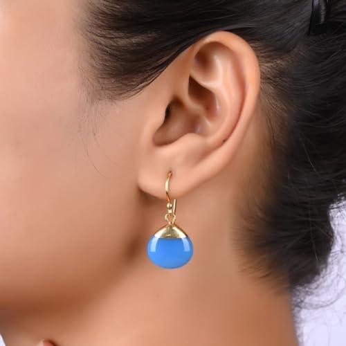 Thumbnail 2 de Gempires Natural Gemstone Teardrop Dangle Earrings, Blue Opal by GEMPIRES NATURE’S TREASURE