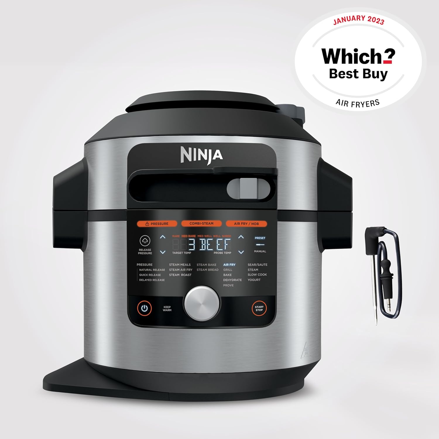 Thumbnail 1 de Ninja Foodi MAX 15-in-1 SmartLid Multi-Cooker OL750UK with Digital Cooking Probe (7.5L)