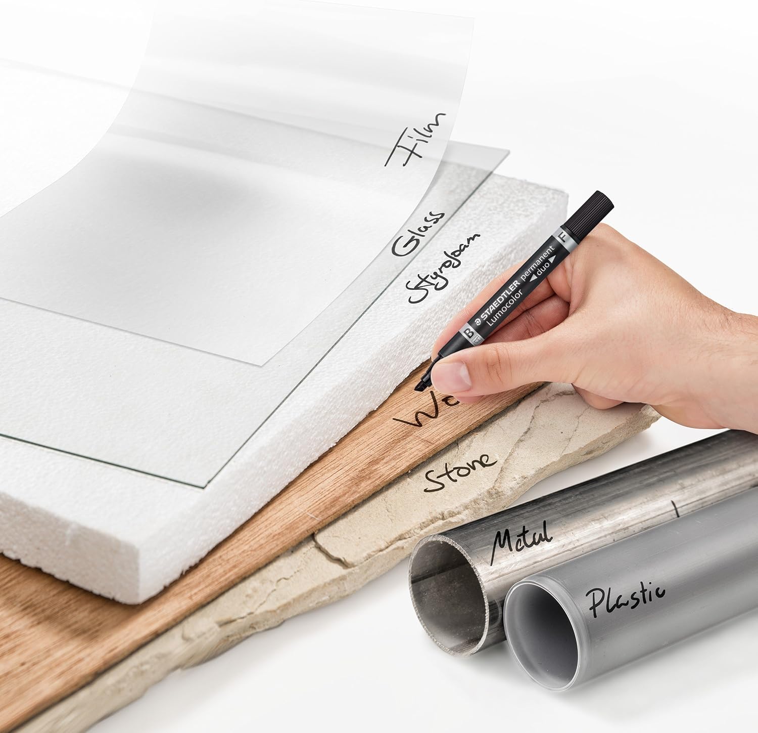 Detalle de Staedtler Lumocolor Permanentmarker Duo Schwarz – 10 Stück