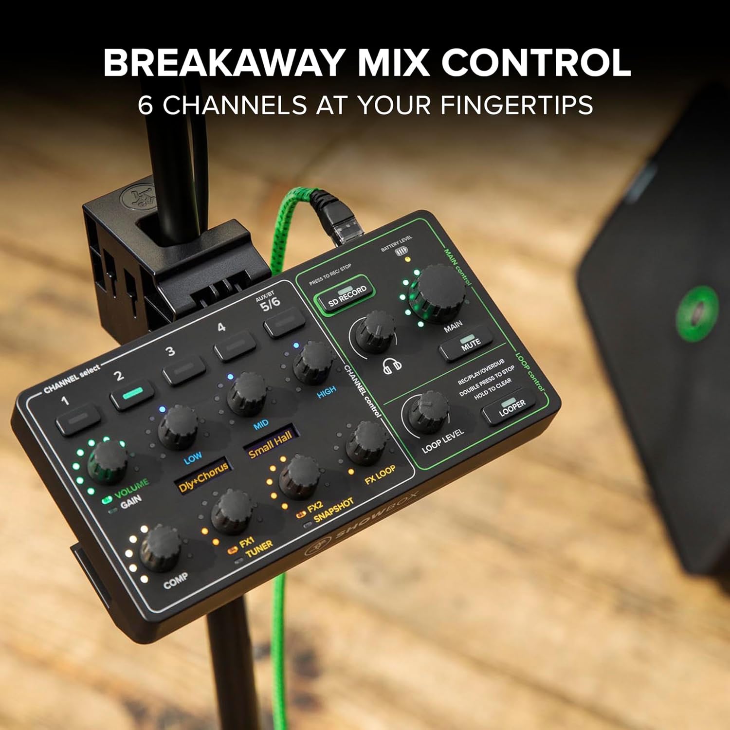 Detalle de Mackie ShowBox 2056473 Battery-Powered PA System with Breakaway Mixer