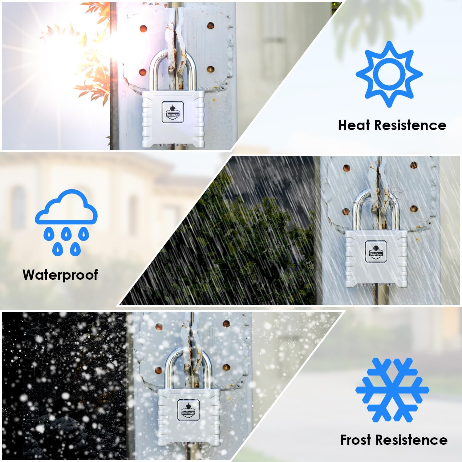 Thumbnail 4 de SharkByte 2 Pack Heavy Duty Padlocks 52mm 4-Digit Weatherproof 🔒