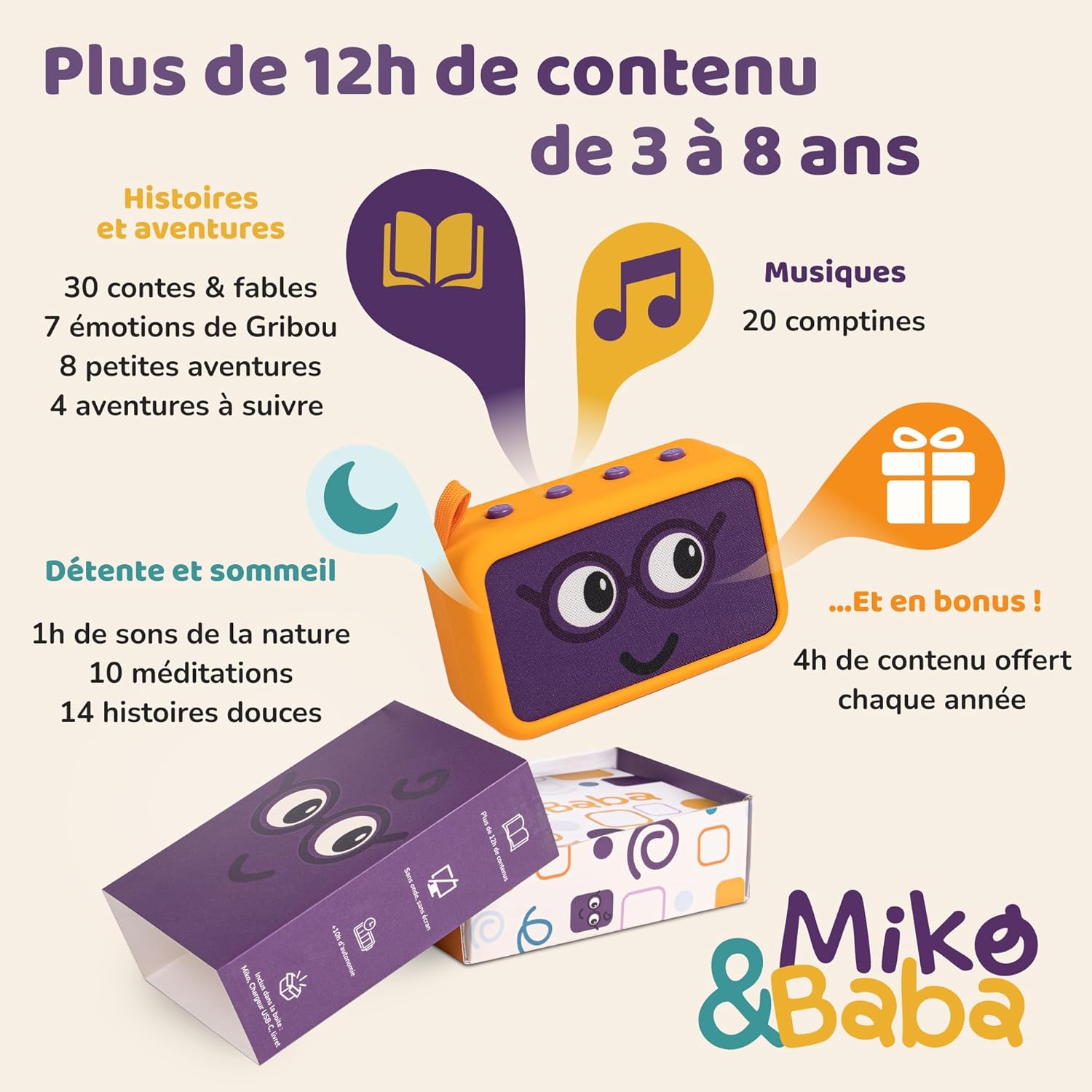 Thumbnail 2 de Miko – Boîte à Histoires Enfant 3-8 Ans : Conteuse Audio sans écran, 120 histoires incluses