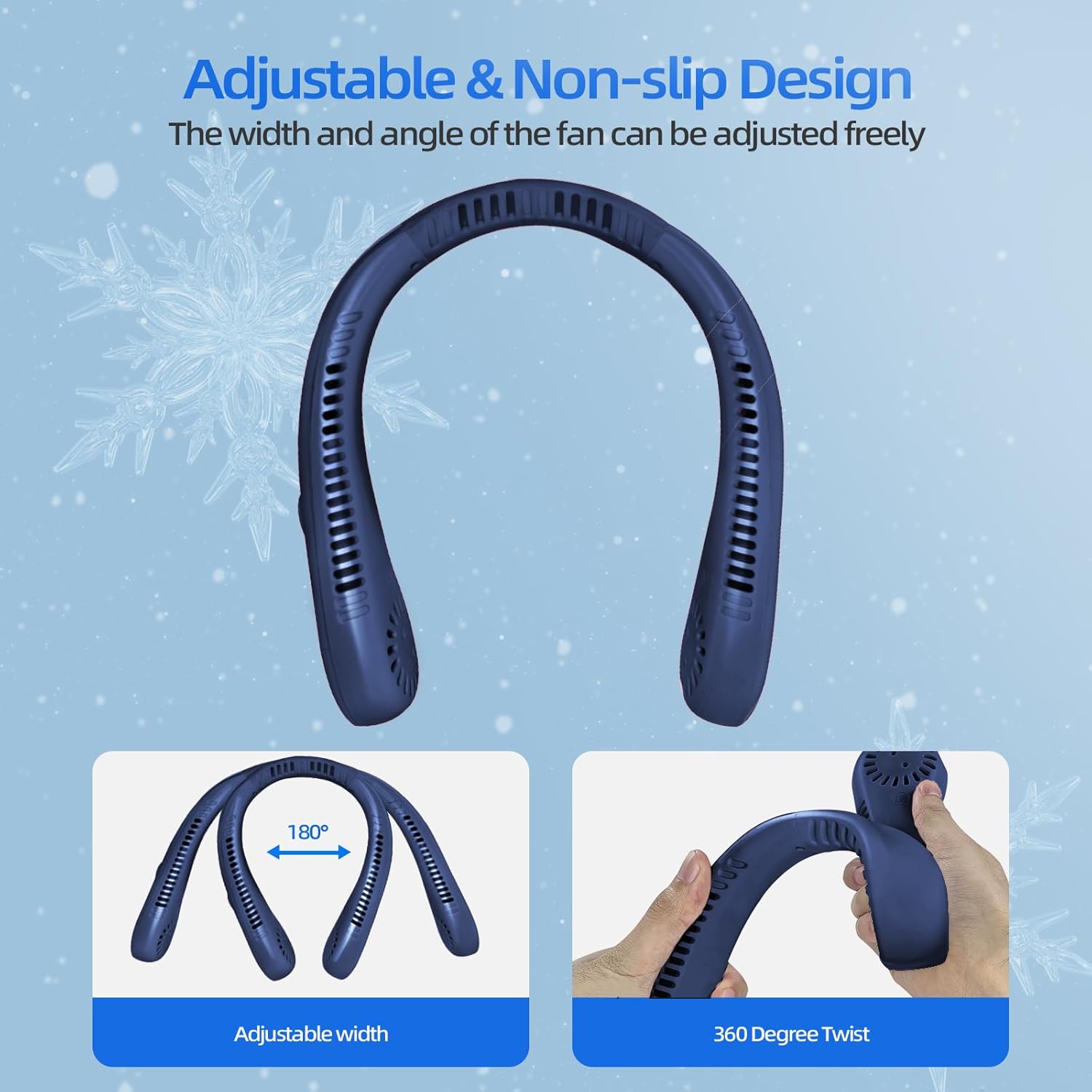 Thumbnail 2 de Jsdoin Portable Neck Fan: 5-Speed, USB-Rechargeable Bladeless Neck Fan with Aromatherapy and 360° Airflow