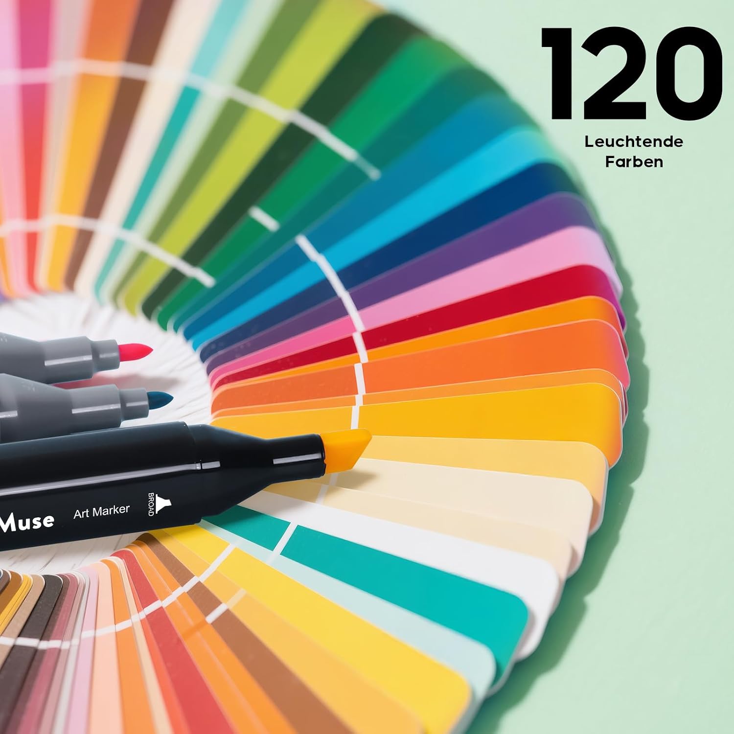 Thumbnail 2 de MarkMuse 120 Alkohol Marker Set mit Doppelspitze (Meißel & Feinspitze) – Schnell trocknend