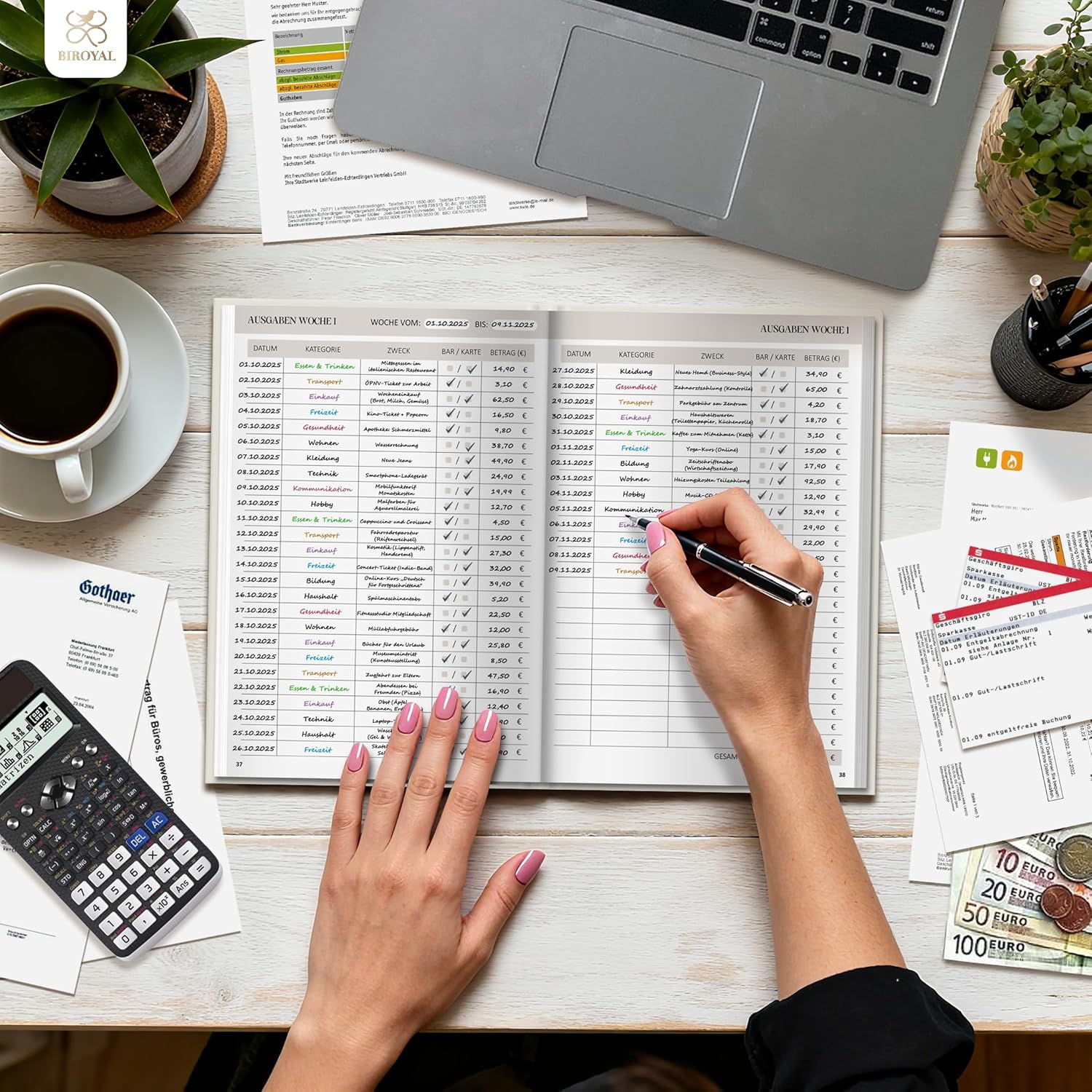 Thumbnail 5 de BIROYAL 12 Monate Budget Planner 12 Monate 📘