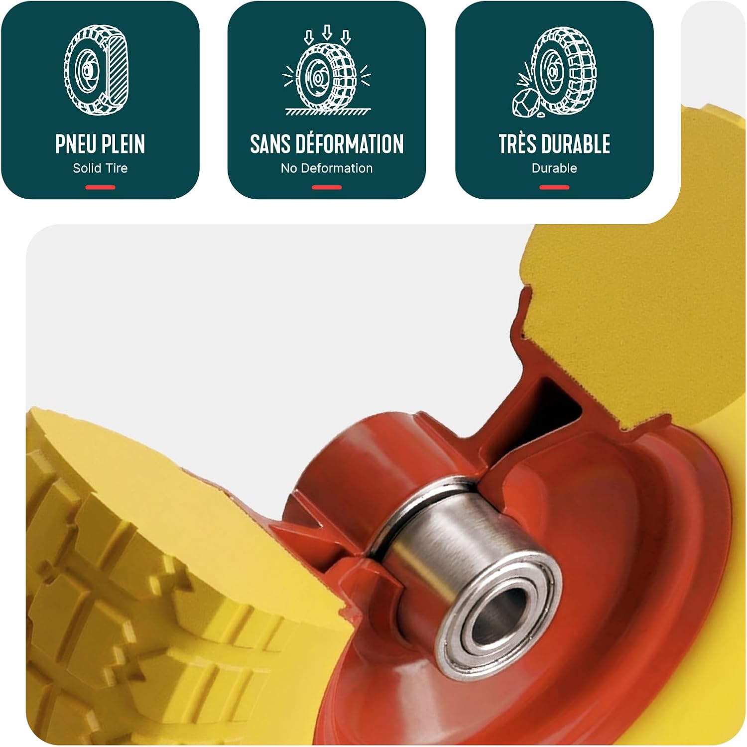 Thumbnail 1 de VOUNOT 3.50-4 Solid PU Wheel, 260 x 85 mm, 16 mm Axle Bore