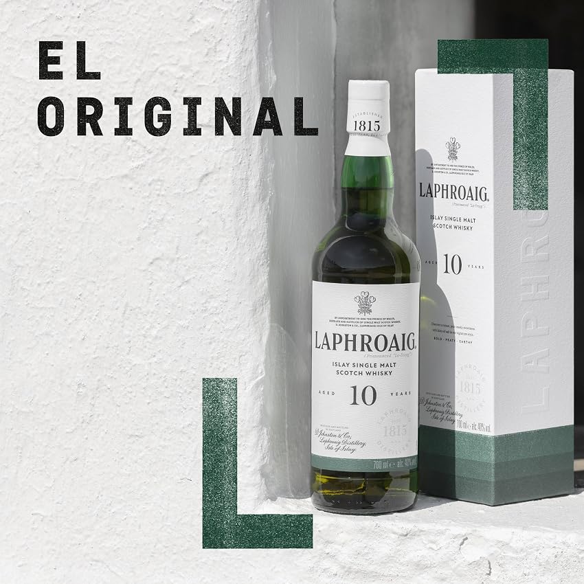 Detalle 1 de Laphroaig 10 años Whisky Escocés Islay 🥃 750ml