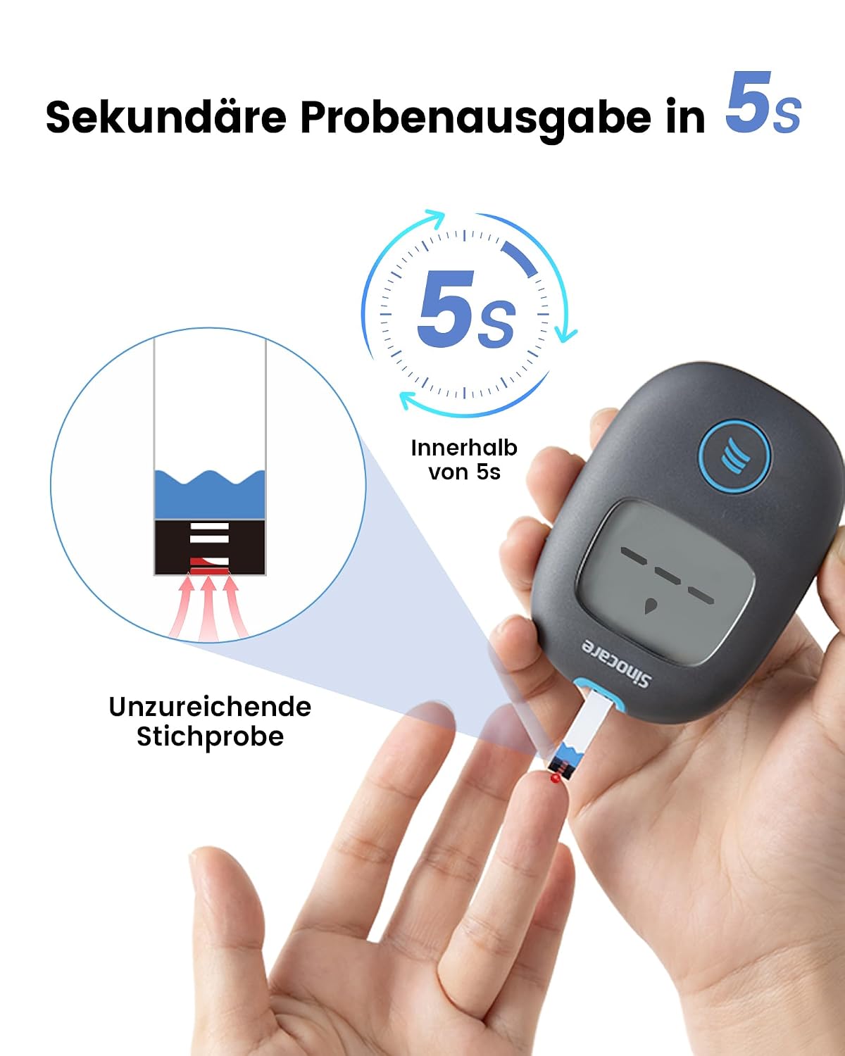 Thumbnail 6 de Sinocare Safe AQ Air Blutzuckermessgerät – zuverlässige Messung mit Bluetooth und App-Unterstützung
