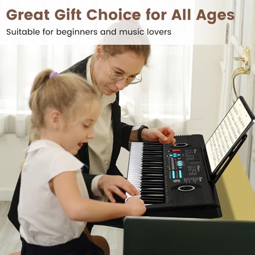 Thumbnail 6 de COSTWAY 61 Key Keyboard Piano: Portable Digital Piano for Beginners (Black)