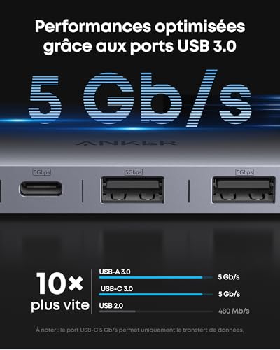 Thumbnail 5 de Anker Hub USB C 7-en-1 : concentrateur HDMI 4K60 Hz et stations de travail nomades