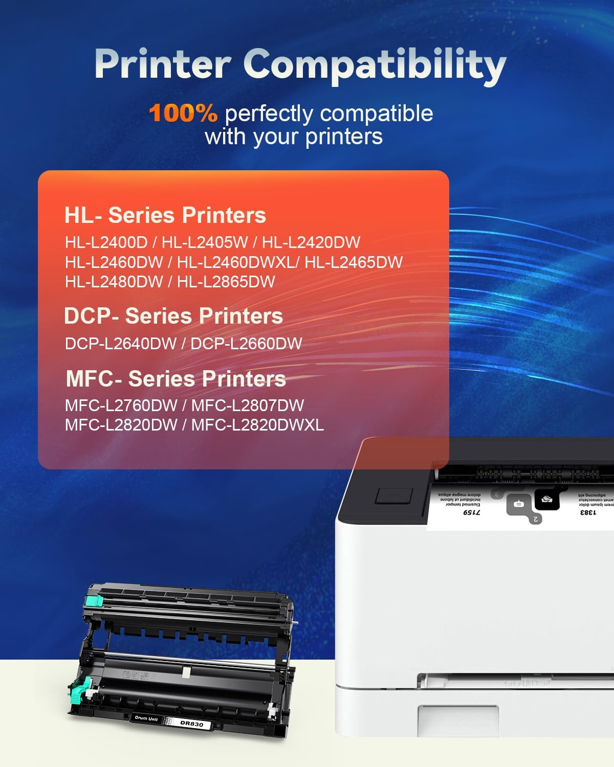 Detalle de Skydo DR830 Drum Unit Replacement for Brother Printers, 15,000-Page Yield