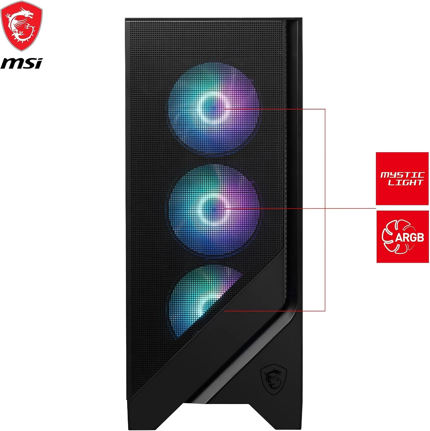 Detalle de MSI MAG Forge 320R Airflow : boîtier PC moyen tour ATX pensé pour le refroidissement et les GPU RTX 40