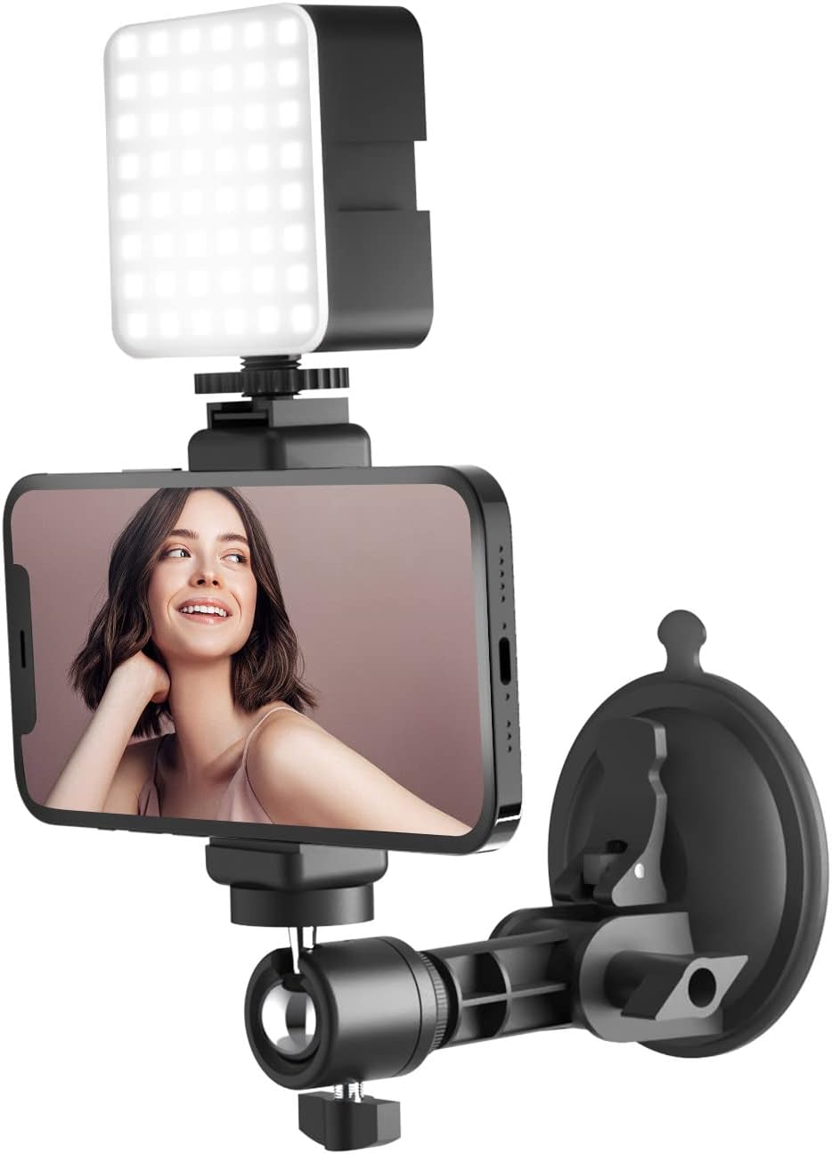 Detalle de LenTok Suction Cup Mirror Phone Holder with Light