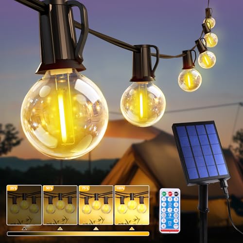 Detalle de ROVLAK Guirnaldas Luces Exterior Solar 15M 25+3 LED G40 – iluminación versátil para jardín y eventos