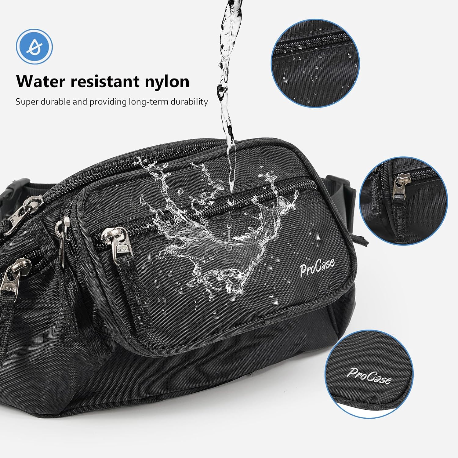 Thumbnail 5 de ProCase Bauchtasche Gürteltasche Wasserdicht 6 Taschen