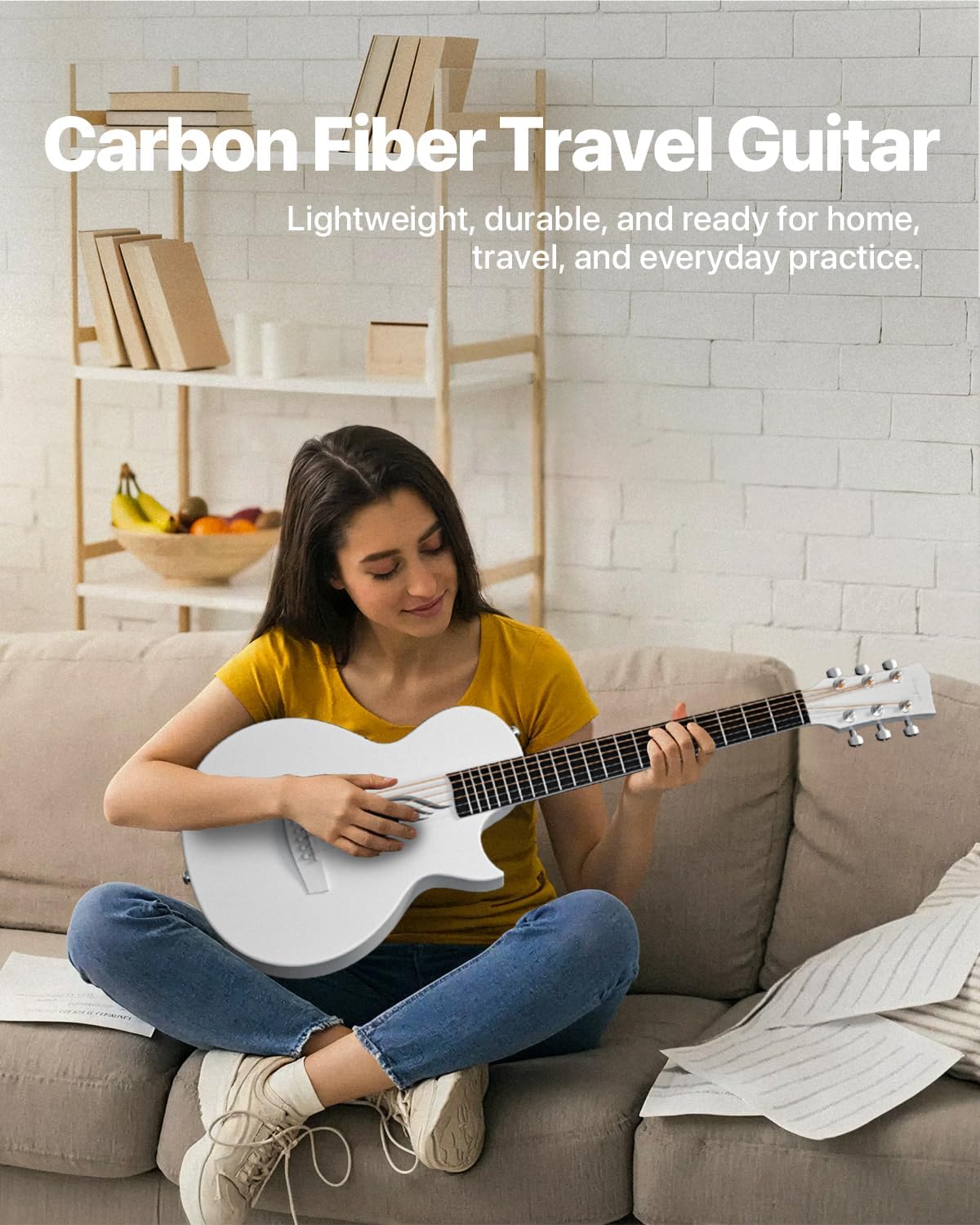 Thumbnail 6 de Enya NOVA GO SP1 Carbon Fiber Travel Guitar (35") with Smart AcousticPlus, Built-in Effects, USB Recording & Bluetooth Speaker