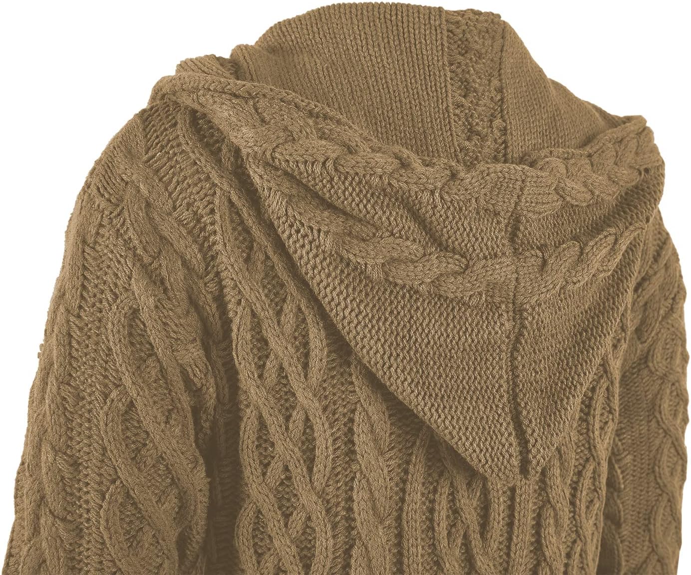 Detalle 2 de NIUBIA Long Sleeve Hooded Cable Knit Cardigan