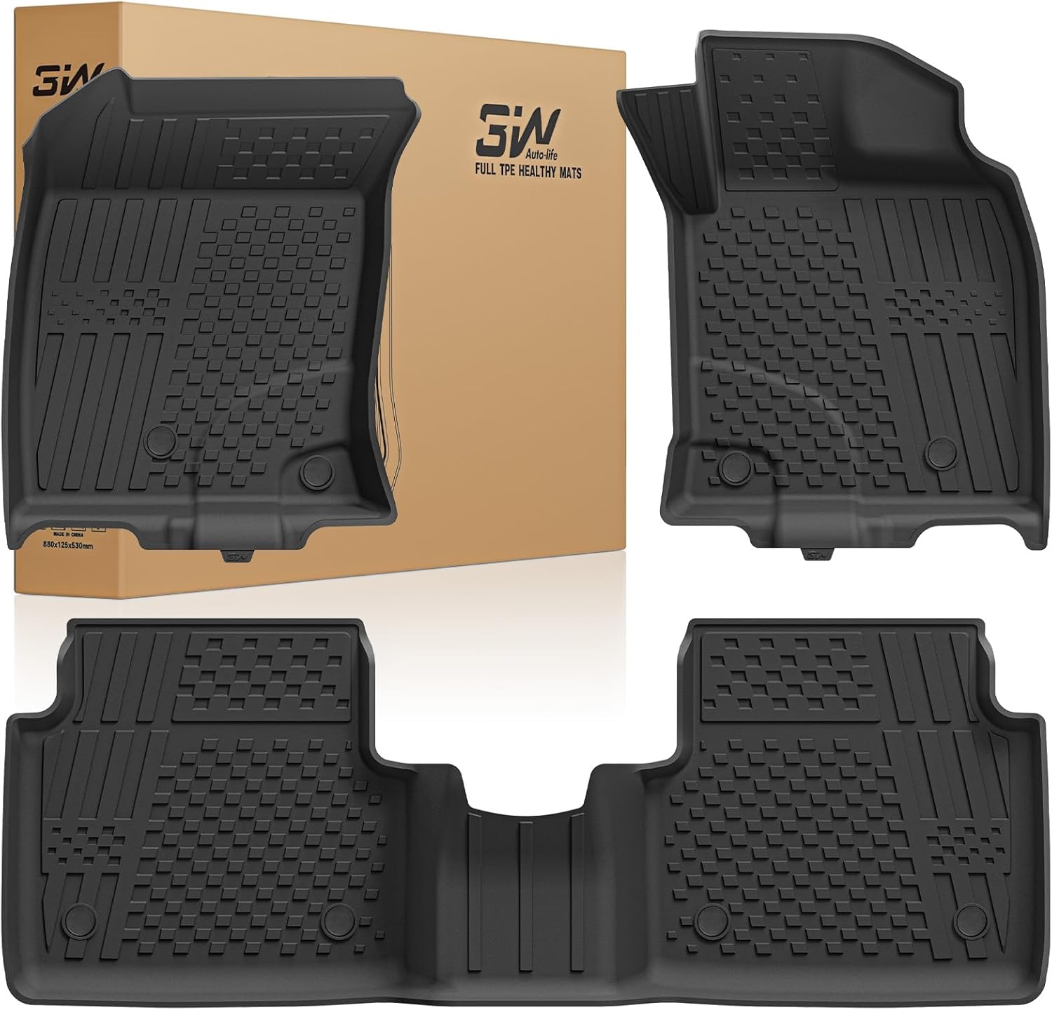 Detalle de 3W Floor Mats for Ford Kuga (2019–2026) with Fuel-Power: All Weather, Heavy-Duty Floor Liner