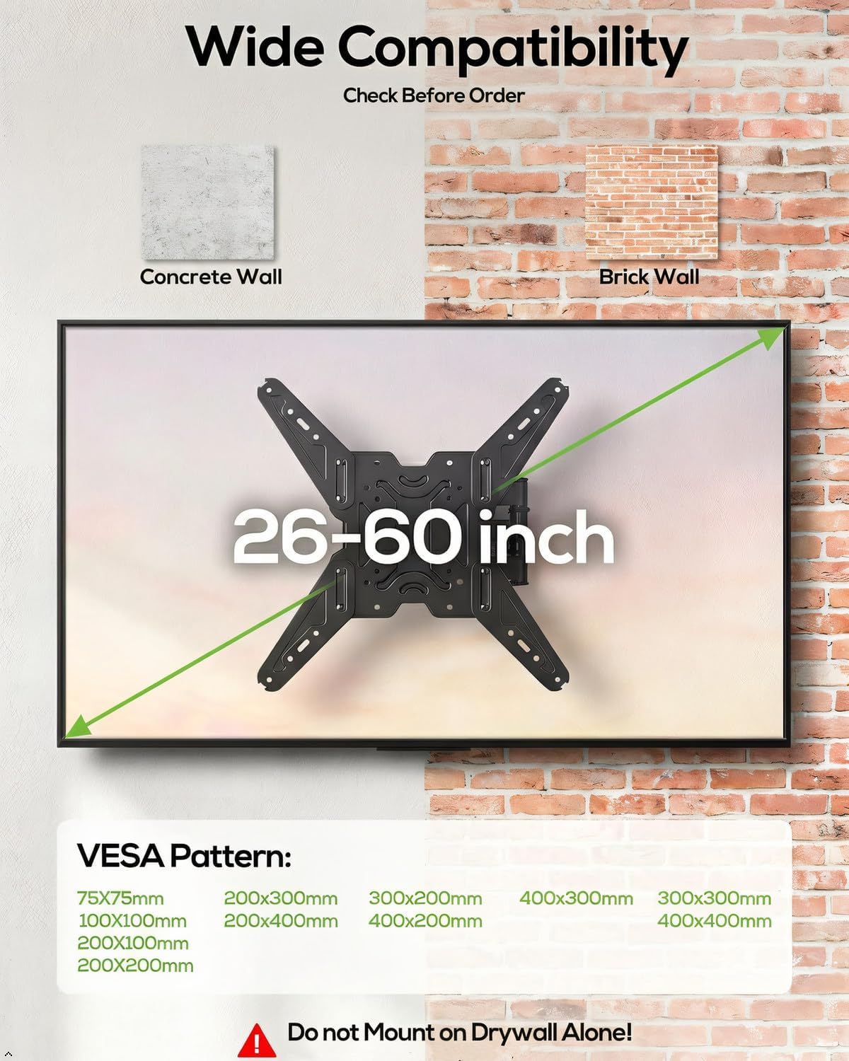 Thumbnail 1 de USX MOUNT TV Wall Bracket XMM919 for 26–60 Inch TVs — Full Motion, Up to 35kg, VESA 400x400