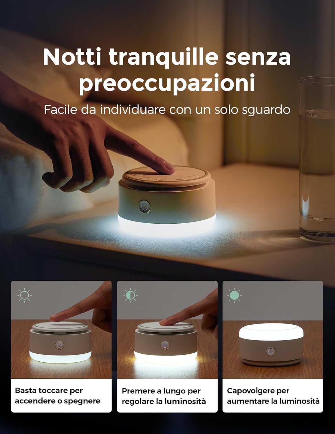 Thumbnail 3 de Momcozy Sound Machine con 20 suoni rilassanti e luce touch regolabile