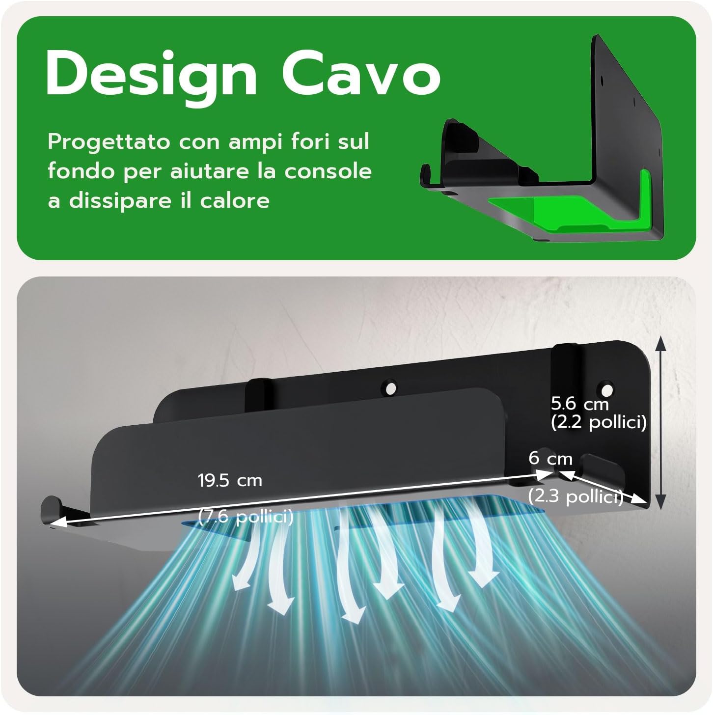 Thumbnail 3 de Tolesum supporto da parete per Switch 2 (compatibile con Dock JoyCon e Switch Pro Controller), in metallo nero