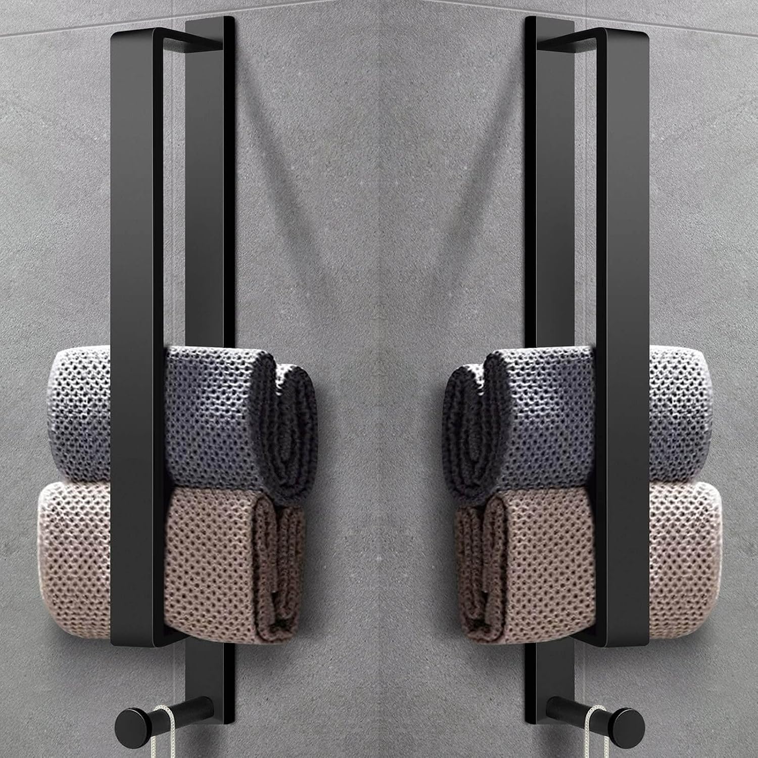 Thumbnail 6 de LIVEHITOP Handtuchhalter Schwarz 43,5 cm