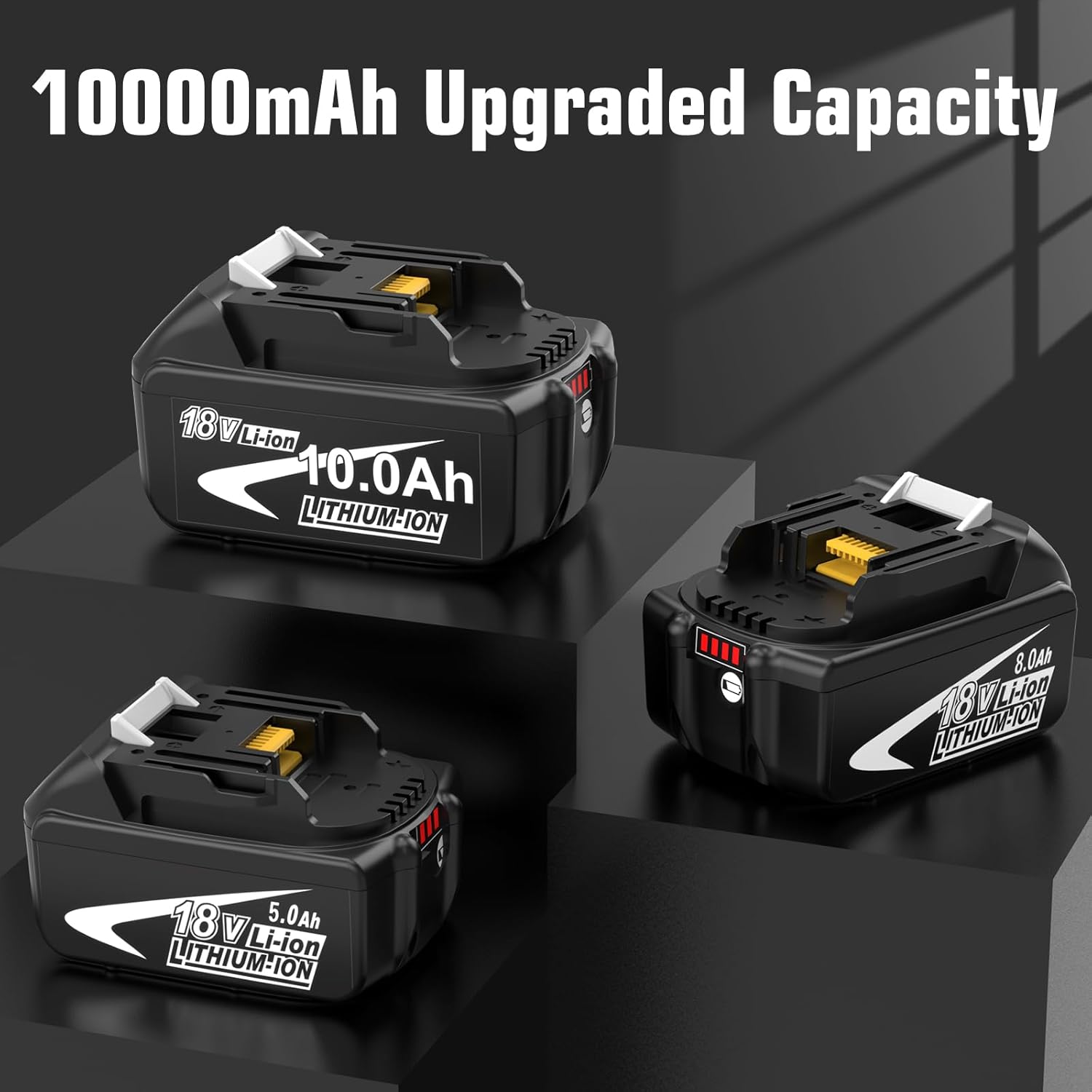 Detalle 2 de 2er Pack 10.0Ah Ersatzakku für Makita 18V LXT (BL1850B/BL1860B) – kompatibel mit DC18RD/DC18RC Ladegeräten