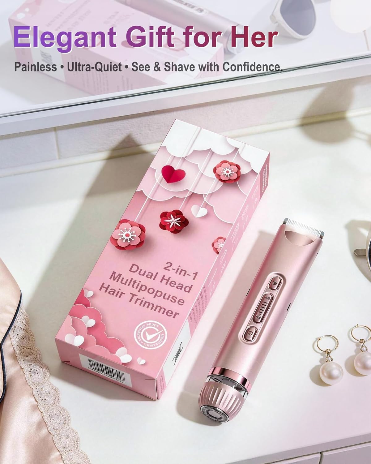 Thumbnail 6 de Women’s Bikini Trimmer with LED Light (2-in-1) – Waterproof, Rechargeable Lady Shaver for Body & Facial Areas