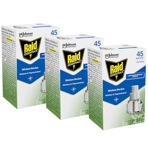 Detalle de Raid Essentials Mückenstecker – 3 Nachfüller, Zitrusduft, 45 Nächte