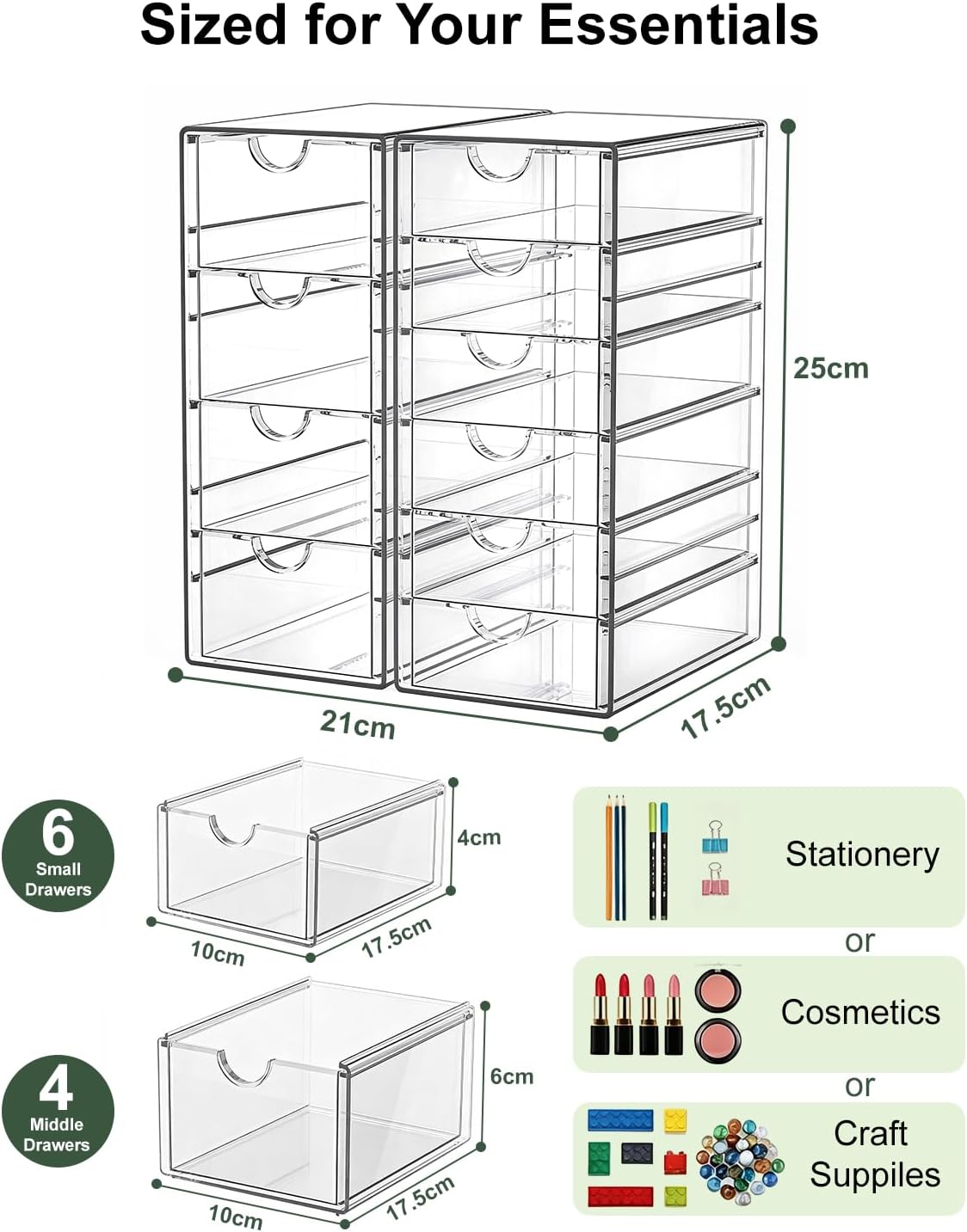 Thumbnail 1 de GoMaihe Kosmetik Organizer 10-Schubladen