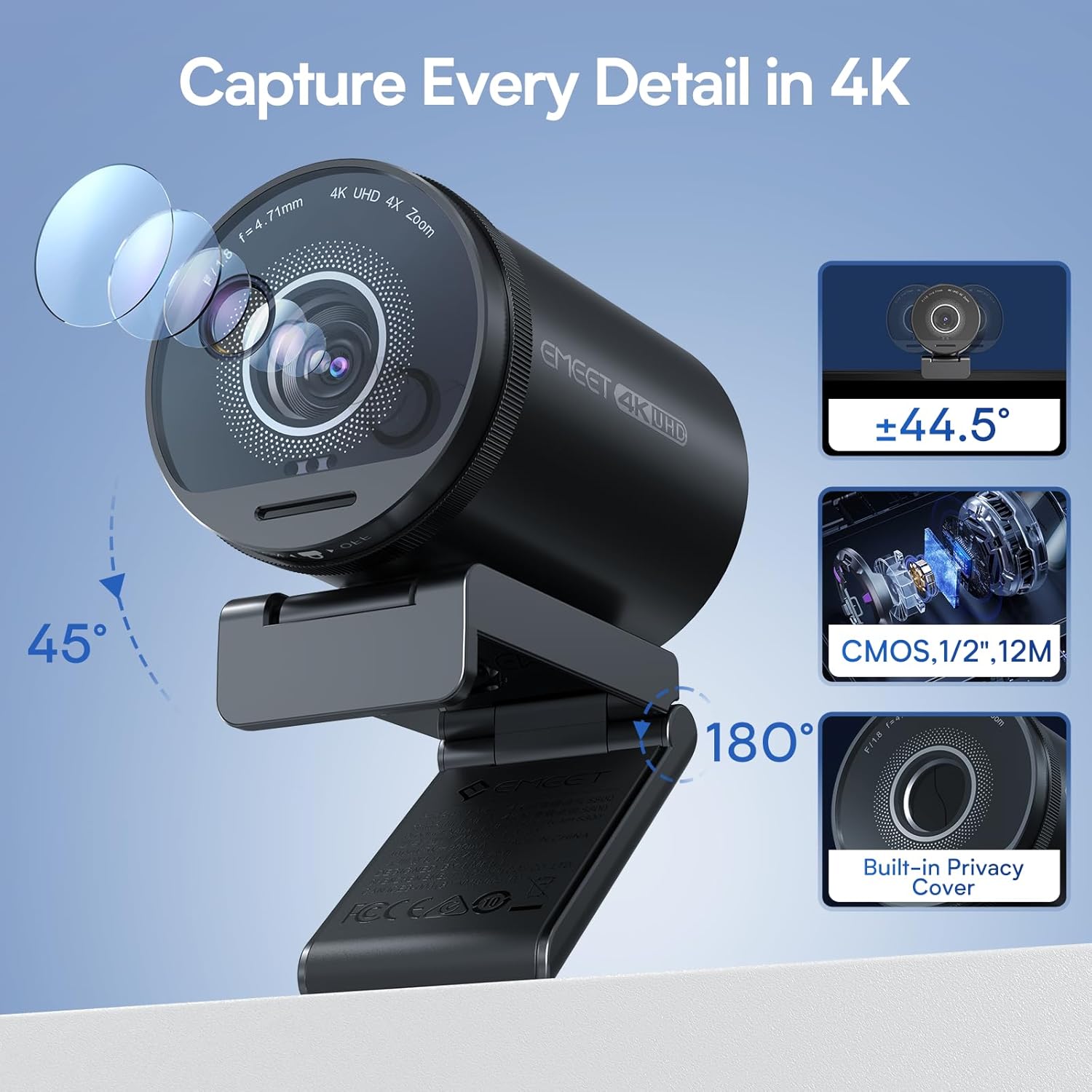 Thumbnail 6 de EMEET SmartCam S800 4K webcam with 1080P 60fps
