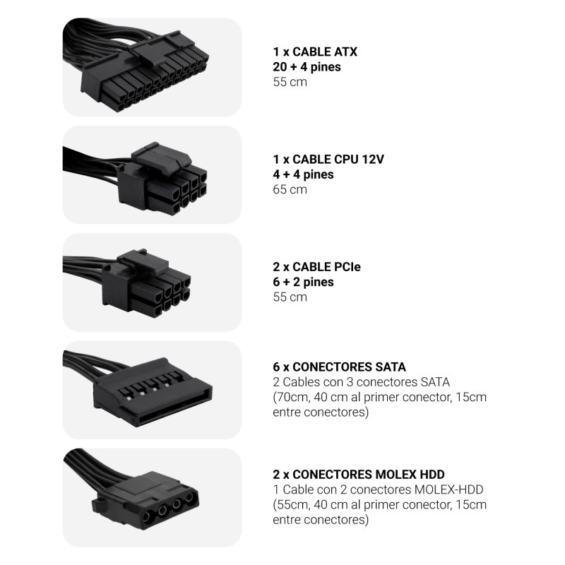 Detalle 2 de Coolbox CoolPower 750W Bronze: eficiencia 88% y silent power para tu PC