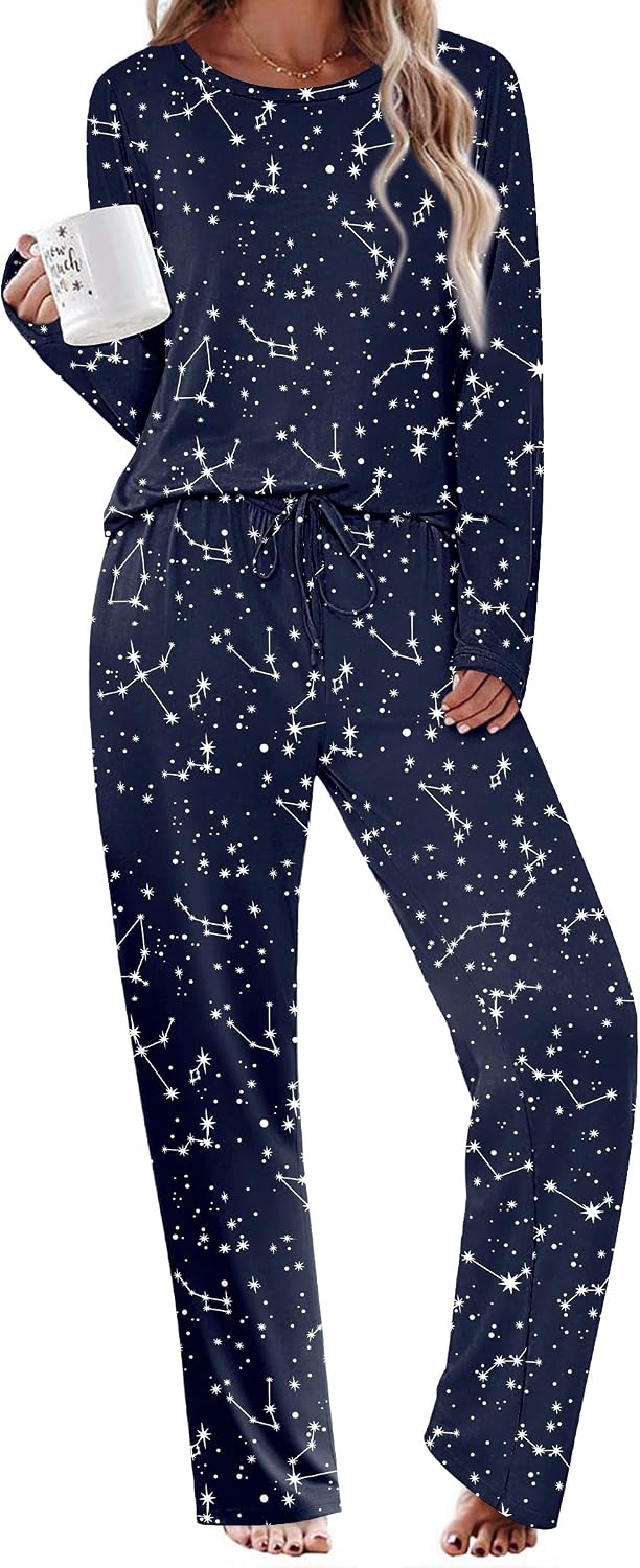 Detalle de Ekouaer Women's Pajama Set in Knit Fabric