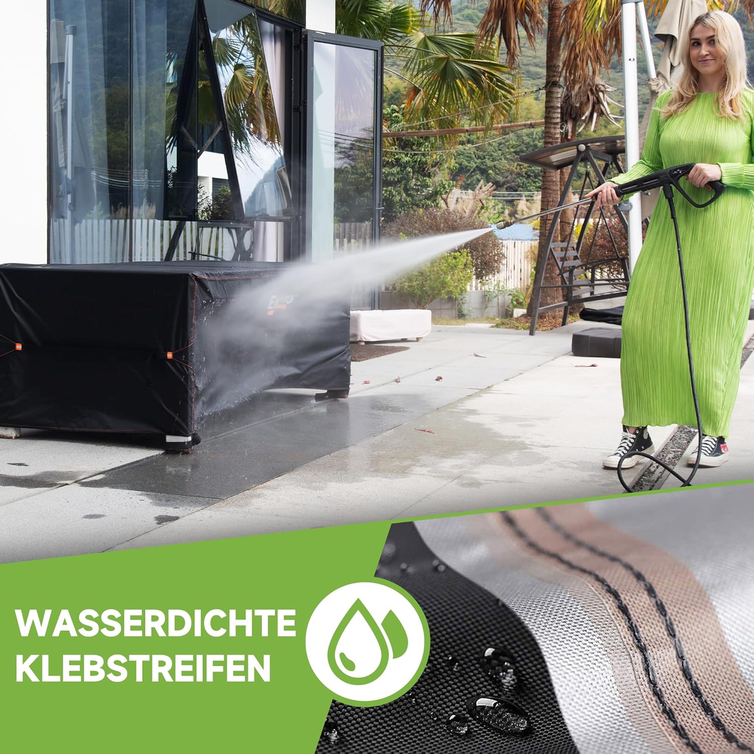 Thumbnail 1 de Enzeno Loungemöbel-Abdeckung wasserdicht 200×200×90 cm für Garten-Lounge (PU-beschichtete Abdeckplane)