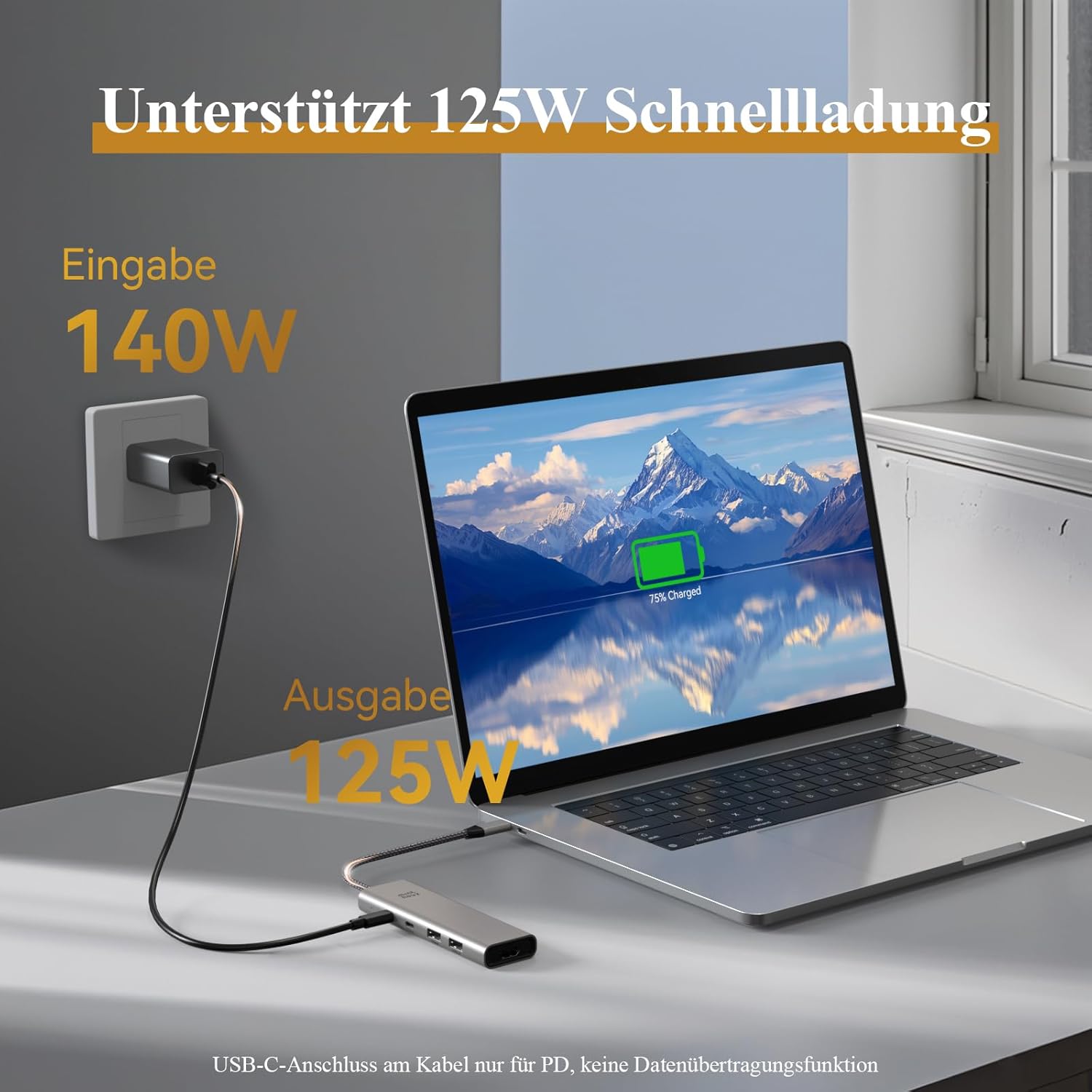 Thumbnail 2 de Minthouz USB C Hub 5-in-1 Dock: 125W PD, 4K@60Hz HDMI, 10Gbps USB-C, 2x USB-A – kompakte Dockingstation für Dell, Lenovo, MacBook Pro/Air und iPad Pro