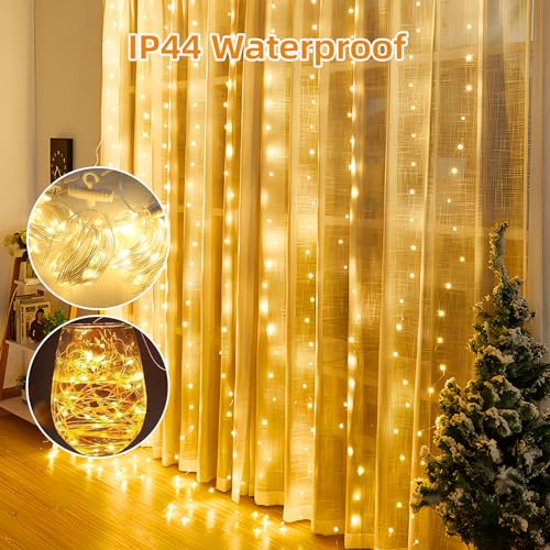 Thumbnail 2 de Jsdoin Lichtervorhang 3,6 × 3 m mit 360 LEDs – IP44 Außen/Innen, 8 Modi inkl. Timer
