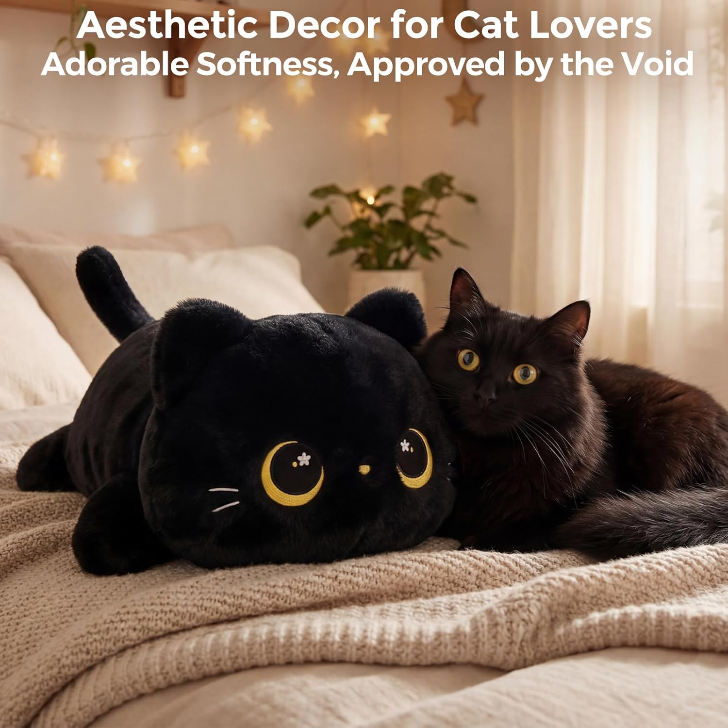 Thumbnail 6 de Mewaii Black Cat Plush Pillow 13 Inch