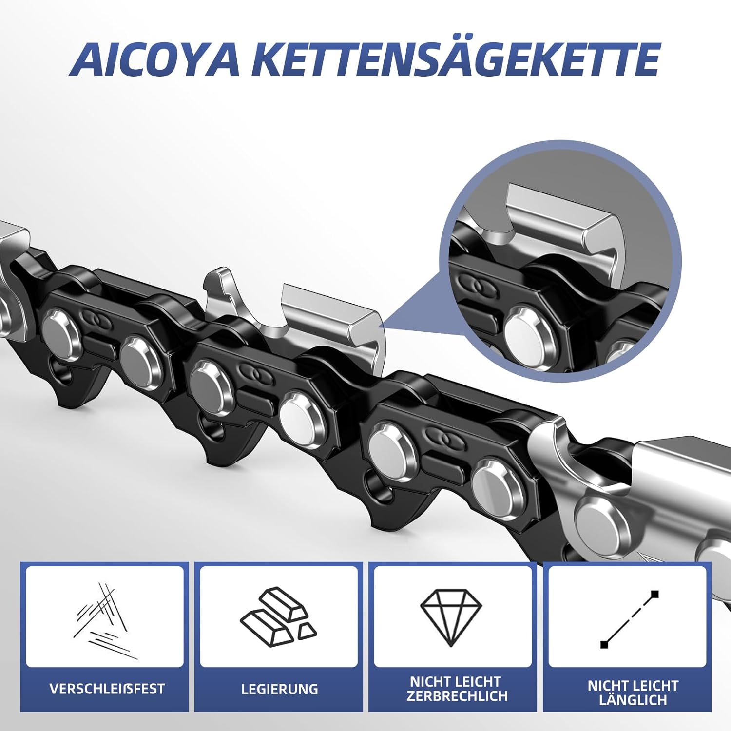 Thumbnail 2 de Aicoya 2 Catene per Motosega 0.325" 72 maglie 1.5mm 45cm 058