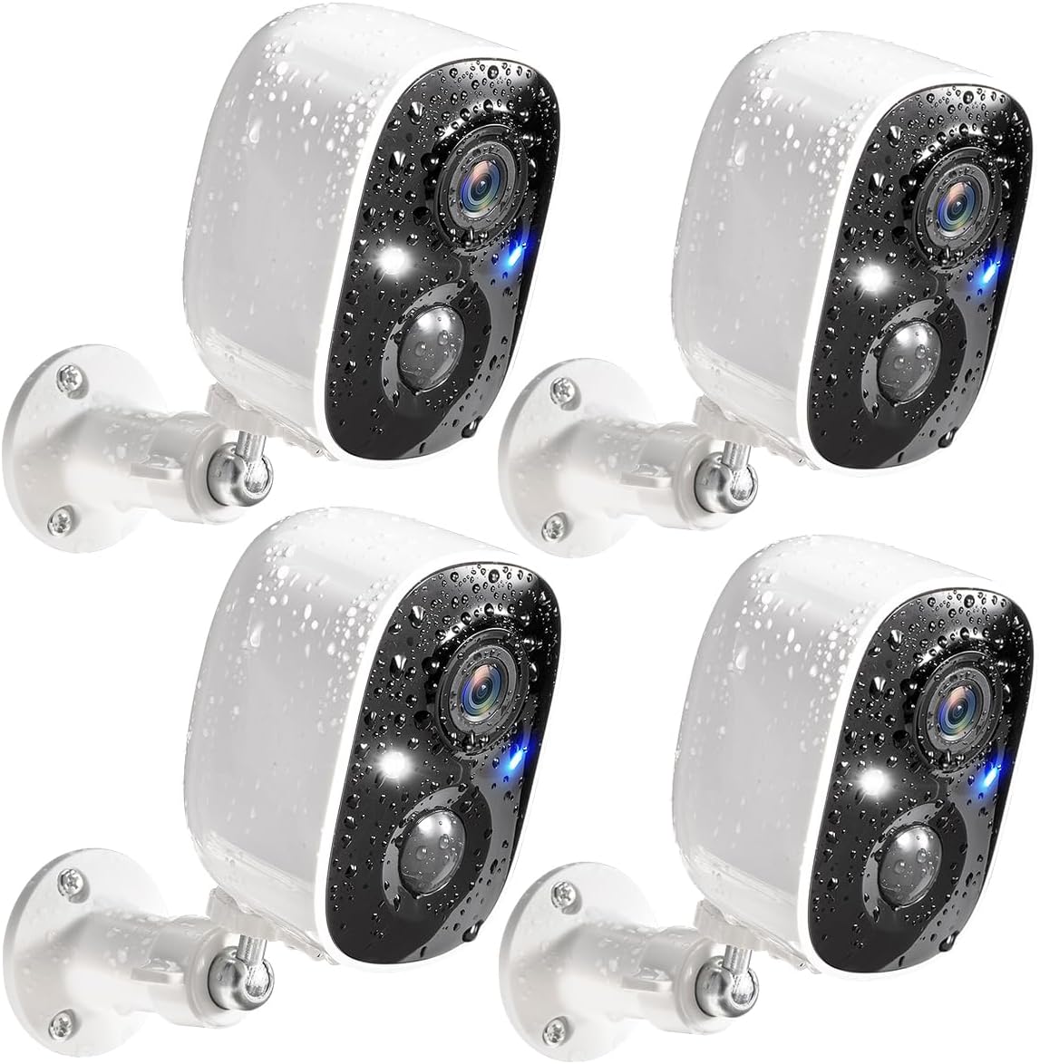 Detalle de GMK Security Cameras Wireless Outdoor 4 Pack (2K Battery Powered) with 2-Way Talk, Color Night Vision, IP65