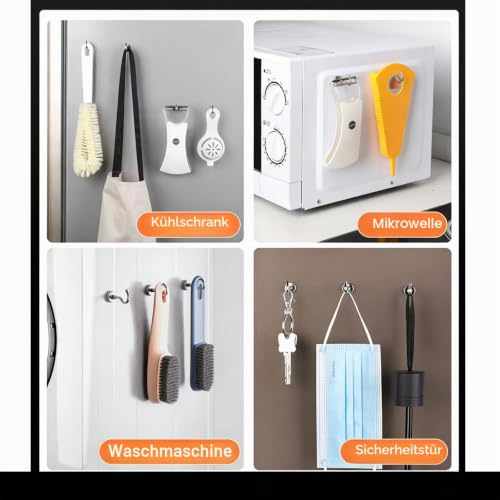 Thumbnail 6 de SZAXCCOM 20 Stück Magnethaken Klein 20 mm – Extra Stark Neodym Haken für Kühlschrank, Schrank, Büro und Haushalt